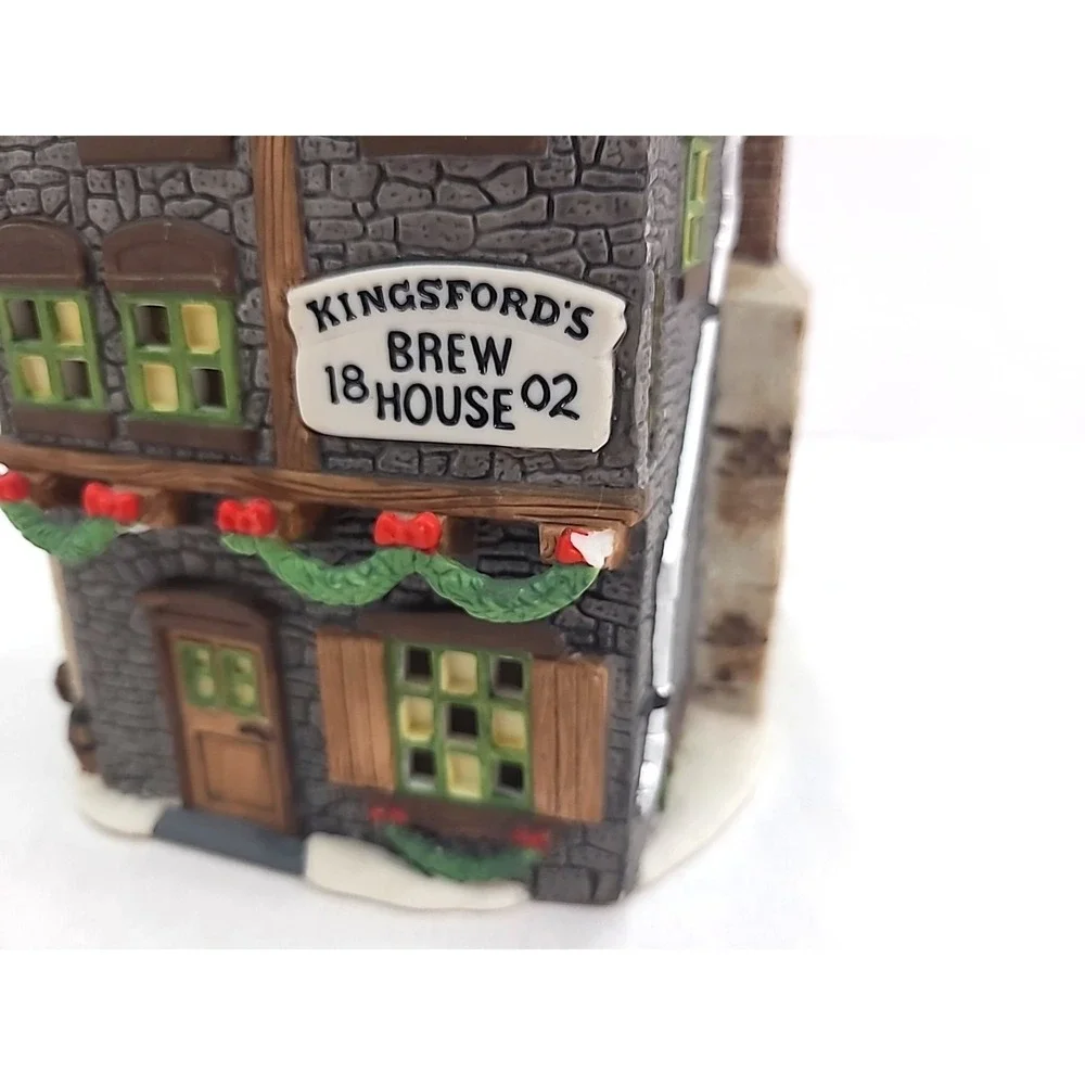 Original Department 56 Kingsford‎ Brew House Missing Banner Chipped